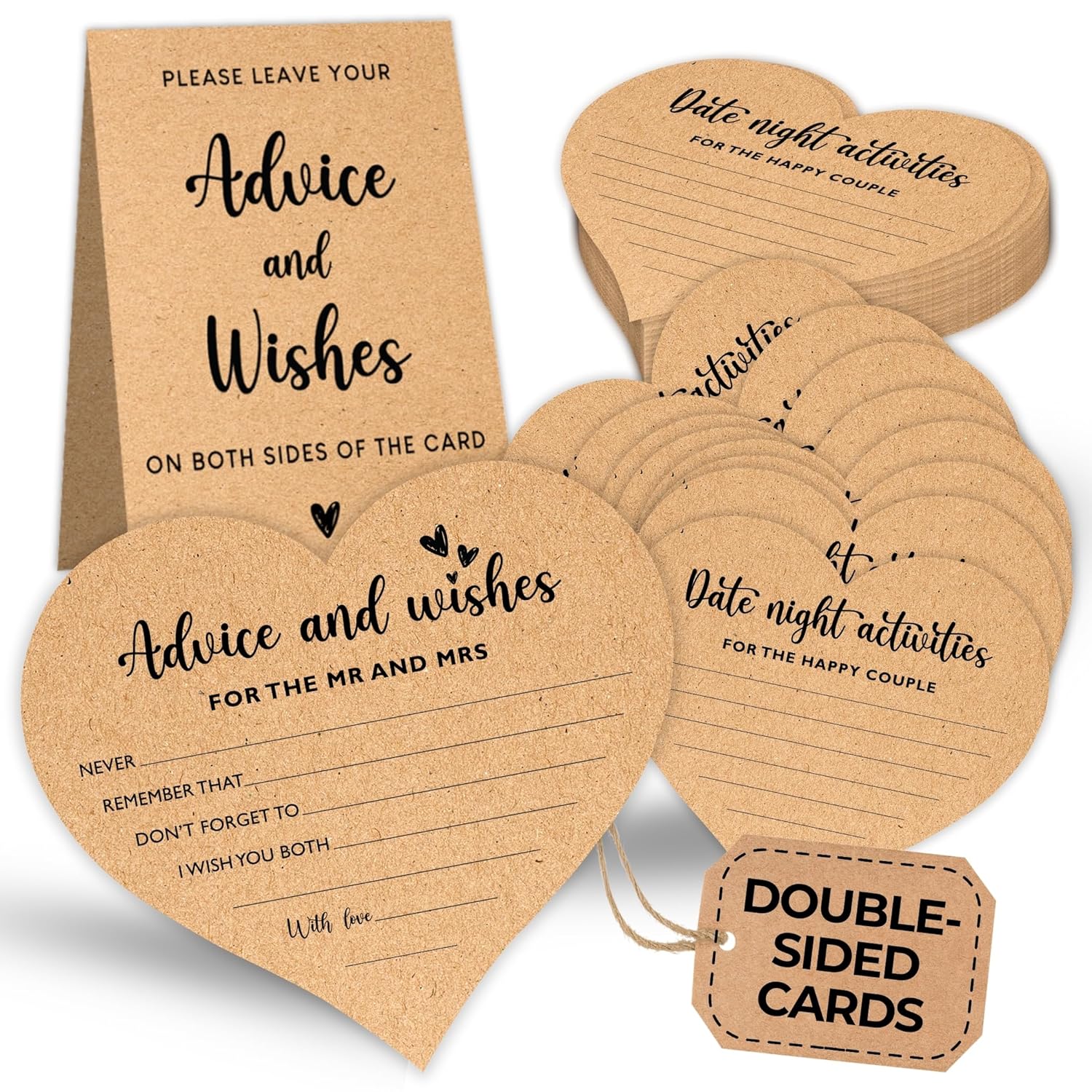 Advice And Wishes For The Mr And Mrs - Wedding Advice Cards For Bridal Shower Games, Advice For The Groom And Bride, Wishes For Bride Wedding Shower Decoration, Date Night Well Wishes Card