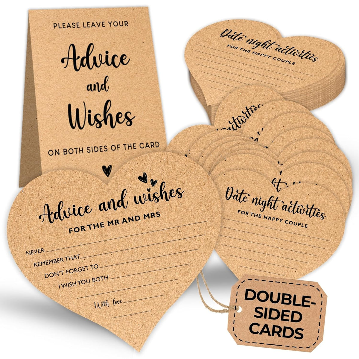 Advice And Wishes For The Mr And Mrs - Wedding Advice Cards For Bridal Shower Games, Advice For The Groom And Bride, Wishes For Bride Wedding Shower Decoration, Date Night Well Wishes Card