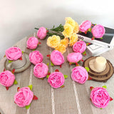 20 Pcs Silk Peony Artificial Flower Heads With Stems,3.6''Fake Pink Peony Flowers Heads For Wedding Home Decor (20, Pink)