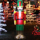 7 Ft Christmas Inflatable Nutcracker Soldier Blow Up With Build-In Led Lights, Cute Xmas Gift Box For Indoor, Outdoor, P