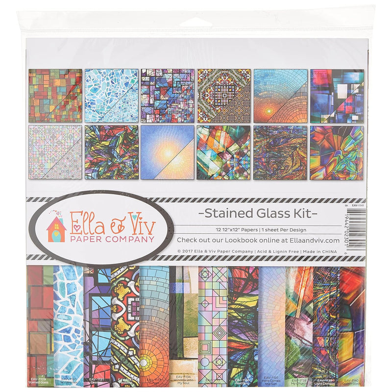 Ella & Viv By (Elllx) Stained Glass Scrapbook Collection Kit, Multicolor, 12X1