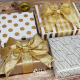 Christmas White And Gold Wrapping Paper 30 Inch For Birthday, Holiday, Wedding, Graduations, Baby Shower, Polka Dots/Stripes/Geometric/Matte Gold,4 Rolls -120 Inch(10Feet) Per Roll