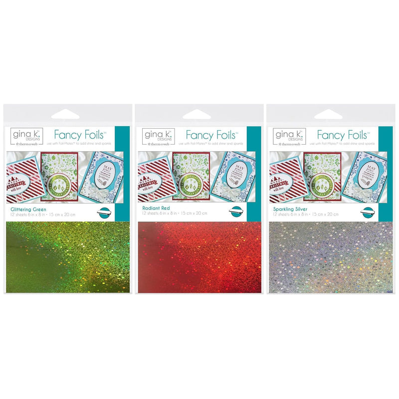 Holiday Colors Fancy Foil 6 X 8 Inch Sheets - Sparkling Silver, Glittering Gre