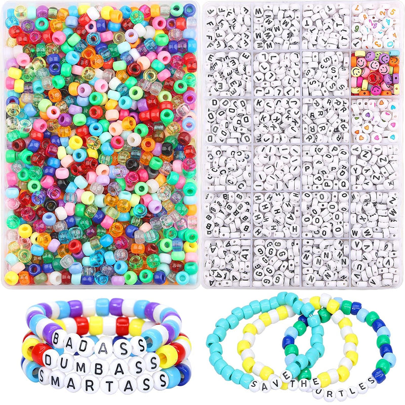 Friendship Bracelets Kit,2440Pcs Pony Kandi Beads Bulk And Letter Alph