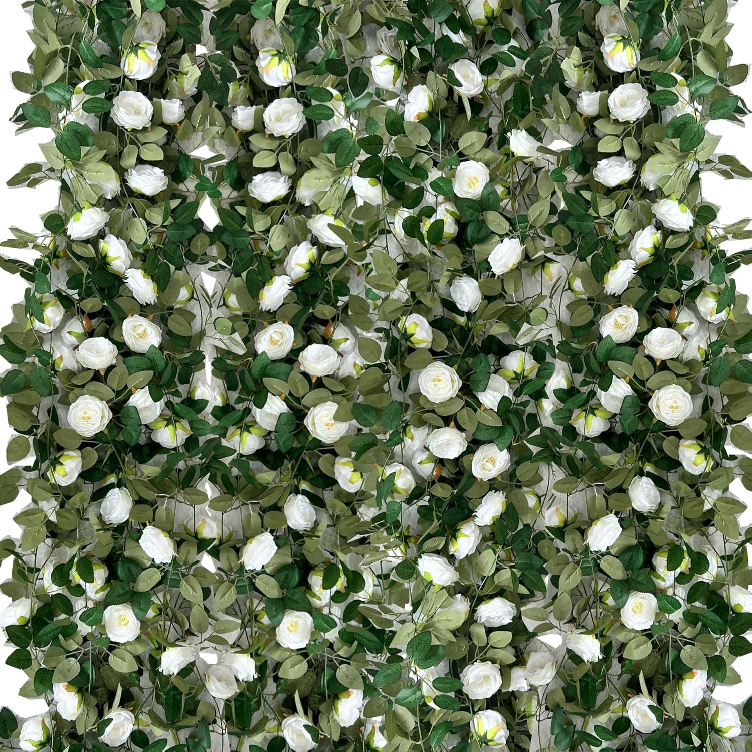 Flower Garland 4Pcs(26Ft), White Rose Garlands Decoration, White Fake Rose Garlands, Vines For Bedroom Flower Garland For Backdrop, Artificial Flowers Wedding Decor, Arch Garden Ceremony Wall Decor