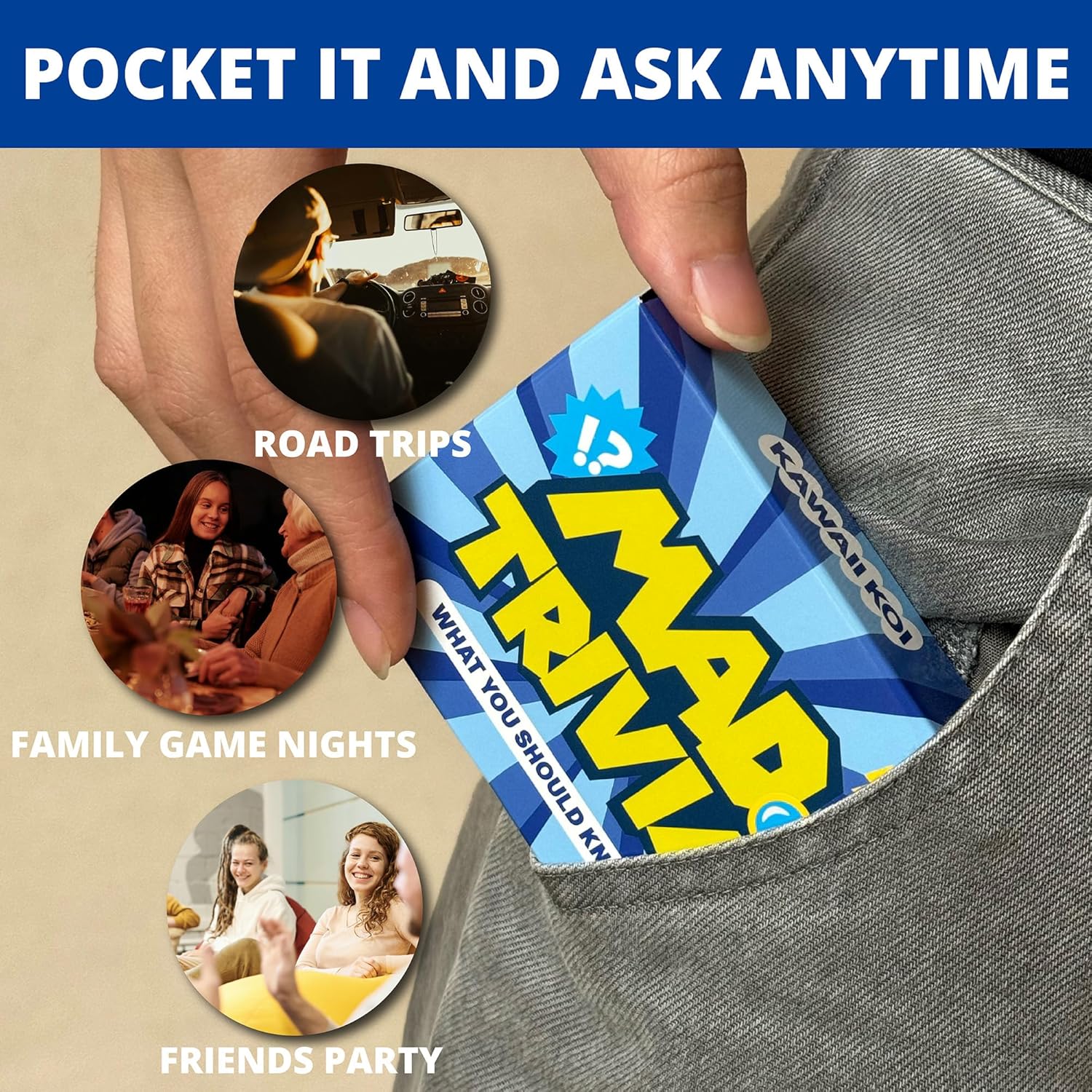 Mad Trivia Trivia Game With Sand Timer About Things You Oughta Know - Fun Fast-Paced Quiz Trivia Card & Board Game With 200+ Questions Family Road Trip Travel Game For The Pursuit Of Trivial Knowledge