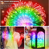 Christmas Multicolor Fairy Lights Battery Operated 4 Pack 16.4Ft 50 Leds Silver Copper Wire Twinkle Lights For Halloween