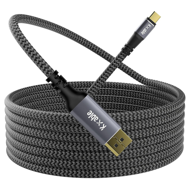 Usb C To Displayport Cable 25 Feet, 4K@60Hz Type C To Dp 1.2 Braided Adapter L