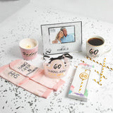 Pavilion Gift Company Pink Badass Birthday Babe Gold 8oz Tranquility Funny Single Wick Candle in Ceramic Vessel