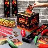 Chili Cook Off Contest Ballot Box With 50 Pcs Pepper Voting Cards 3 Pcs Trophy Medals 3 Pcs Award Sash For Chili Cook Off Game Prizes Award Party Supplies Decorations
