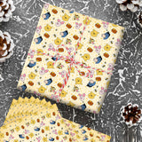5 Pack Winnie Wrapping Paper For Baby Shower, Classic Bear Gift Wrap For Birthdays Decoration, Party Decorations, Supplies(27.5 X 19.6In)