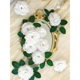 108Pcs White Roses Head Flowers With Stem - Artificial Flowers Rose Bulk - Silk Rose Fake Flower For Wedding Bouquet Party Home Decor Diy Baby Shower Centerpieces Tables Decoration