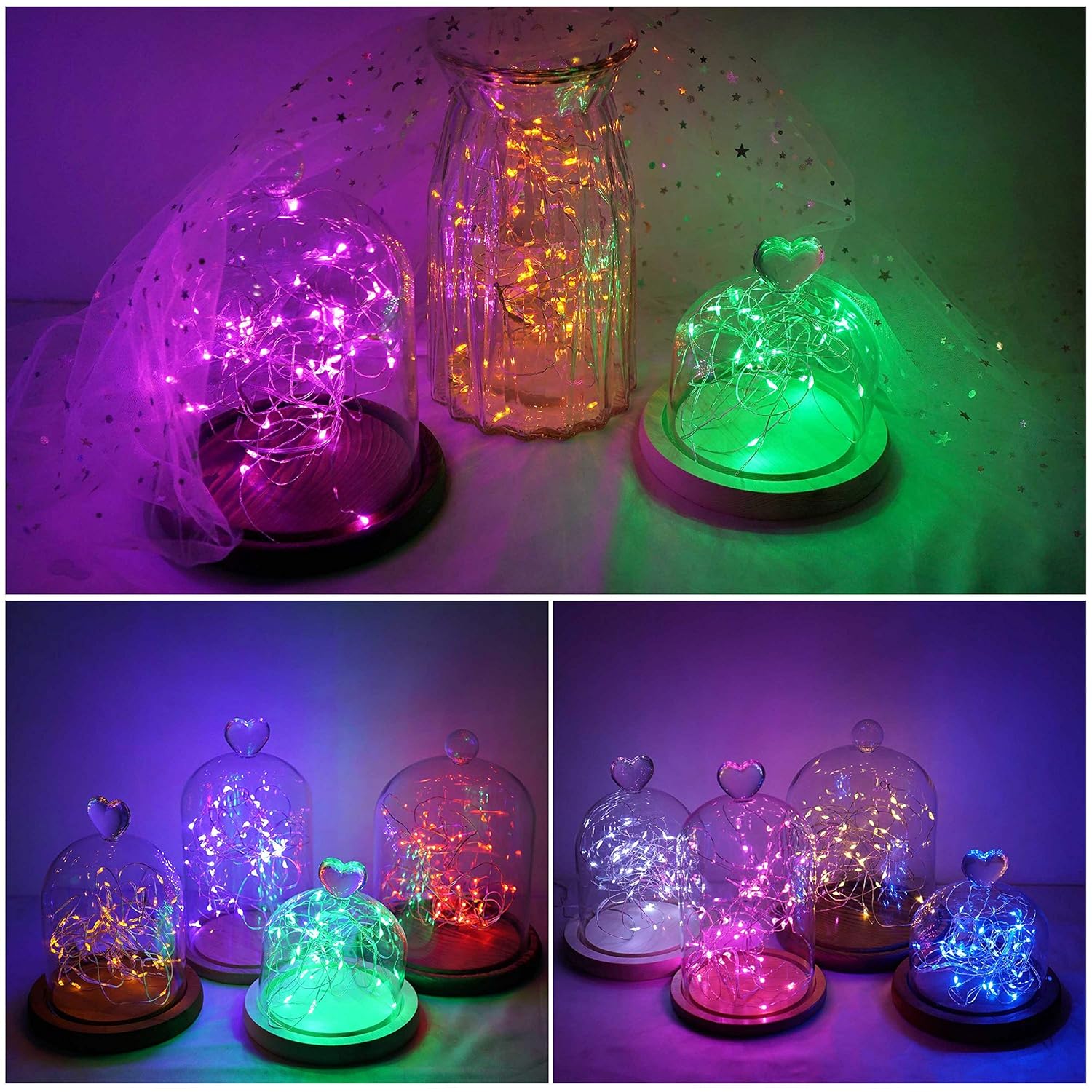 20 Pack Fairy Lights Battery Operated, 20 Led String Lights Mason Jar Lights, Waterproof Copper Wire Mini Lights String