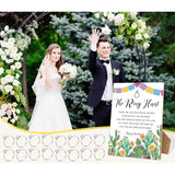 Bridal Shower Games With Rings, The Ring Hunt Game Wooden Sign And 30 Mini Plastic Rings, Mexican Fiesta Wedding Shower Engagement Party Games, Bridal Shower Bachelorette Decorations Favors