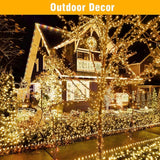 33FT LED String Lights Outdoor Waterproof Warm White Plug In Fairy Lights Connectable Christmas Tree Lights for Patio Garden Bedroom Wedding Party Decor