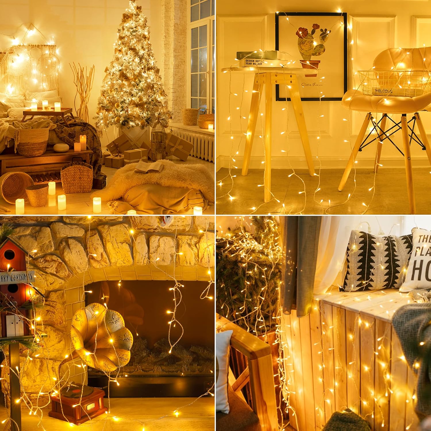 String Lights Indoor Bedroom, 98Ft 200 Led Plug In Twinkle Lights Outdoor Waterproof, Christmas Tree Lights For Classroo