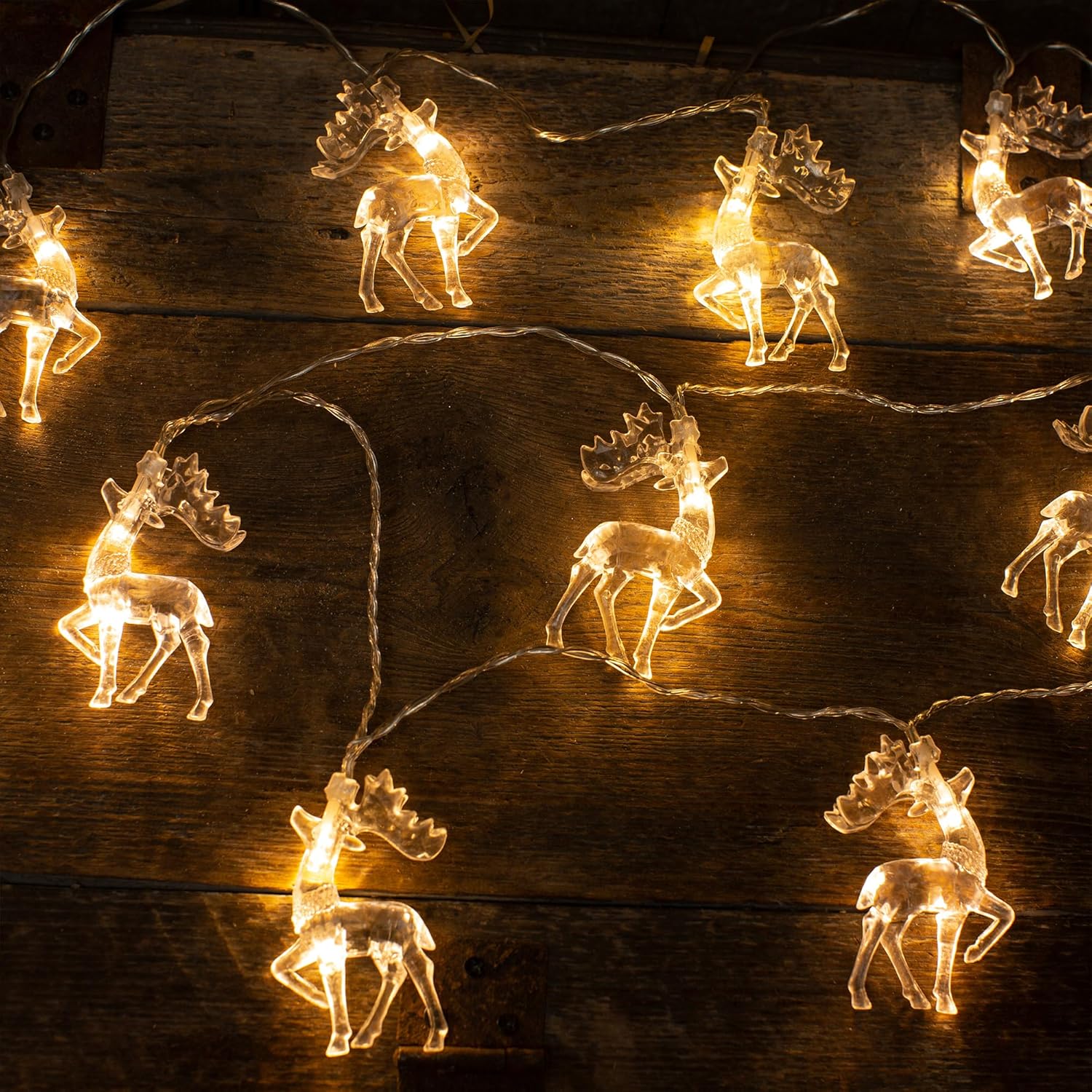 Christmas Lights Reindeer String Lights, 6.8Ft 10 Led Battery Operated String Lights For Christmas Decorations, Reideer