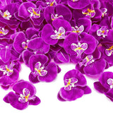 40 Pieces Orchid Petals Artificial Decorations Orchids Heads Flowers Faux Silk Phalaenopsis Butterfly Flower Heads For Diy Craft Home Wedding Party (Dark Purple)