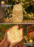 10FT 388 LED Flowing Fairy Lights Plug In Warm White Cluster Firecracker String Lights with 14 Modes Waterproof Christmas Tree Bedroom Garland Decor