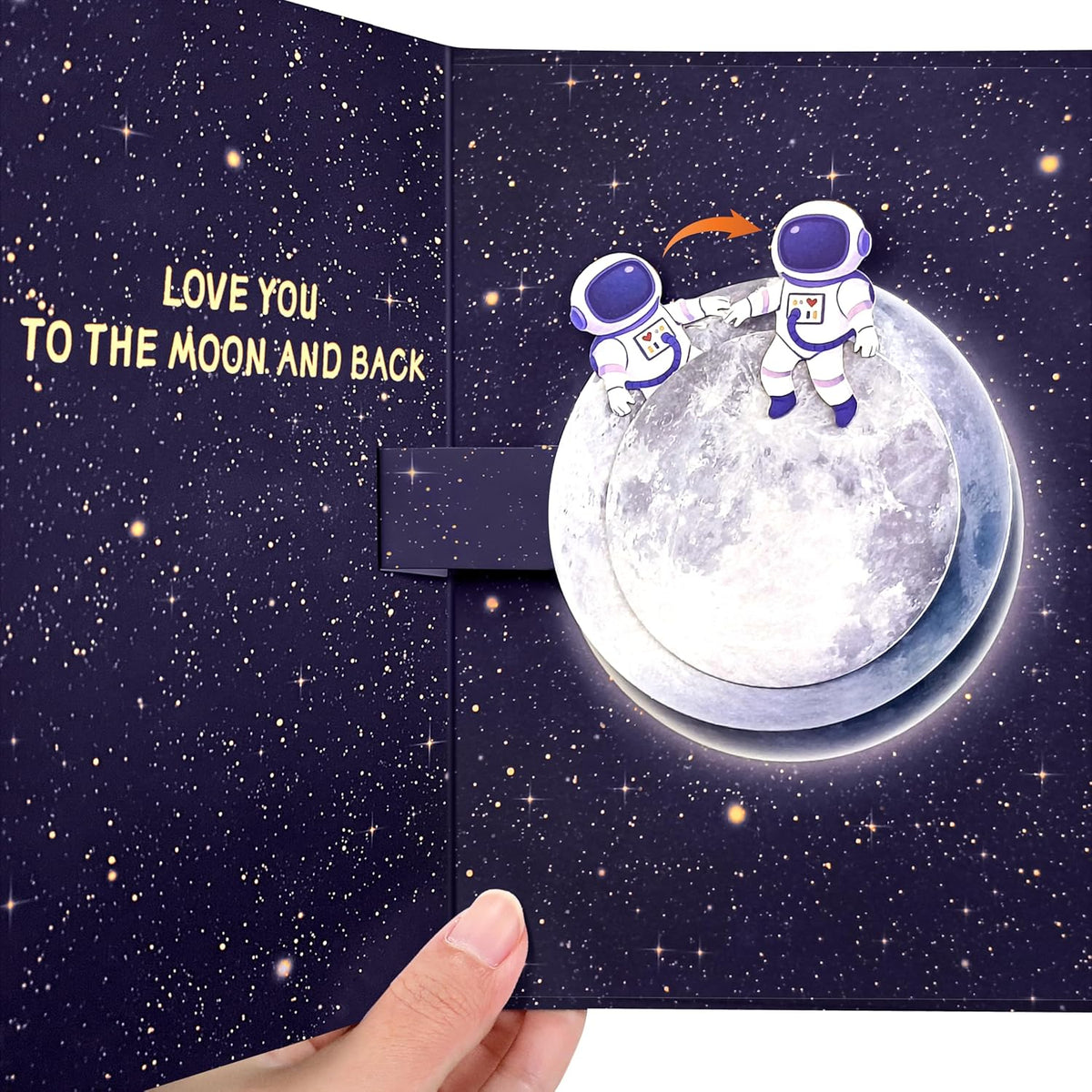 Pop Up Valentines Day Card - Love You To The Moon And Back 3D Romantic Anniversary Pop Up Card Valentines Day, Birthday Cards With Envelope For Her, Him, Wife, Girlfriend, Boyfirend, Husband
