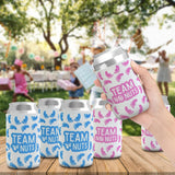 Baby Reveal Party Can Sleeve! Set Of 12 Personalized Can Coolers For Reveal Party, 6 Custom Blue And 6 Custom Pink Can Coolers, Perfect For Baby Shower Or Baby Reveal Party Decorations!