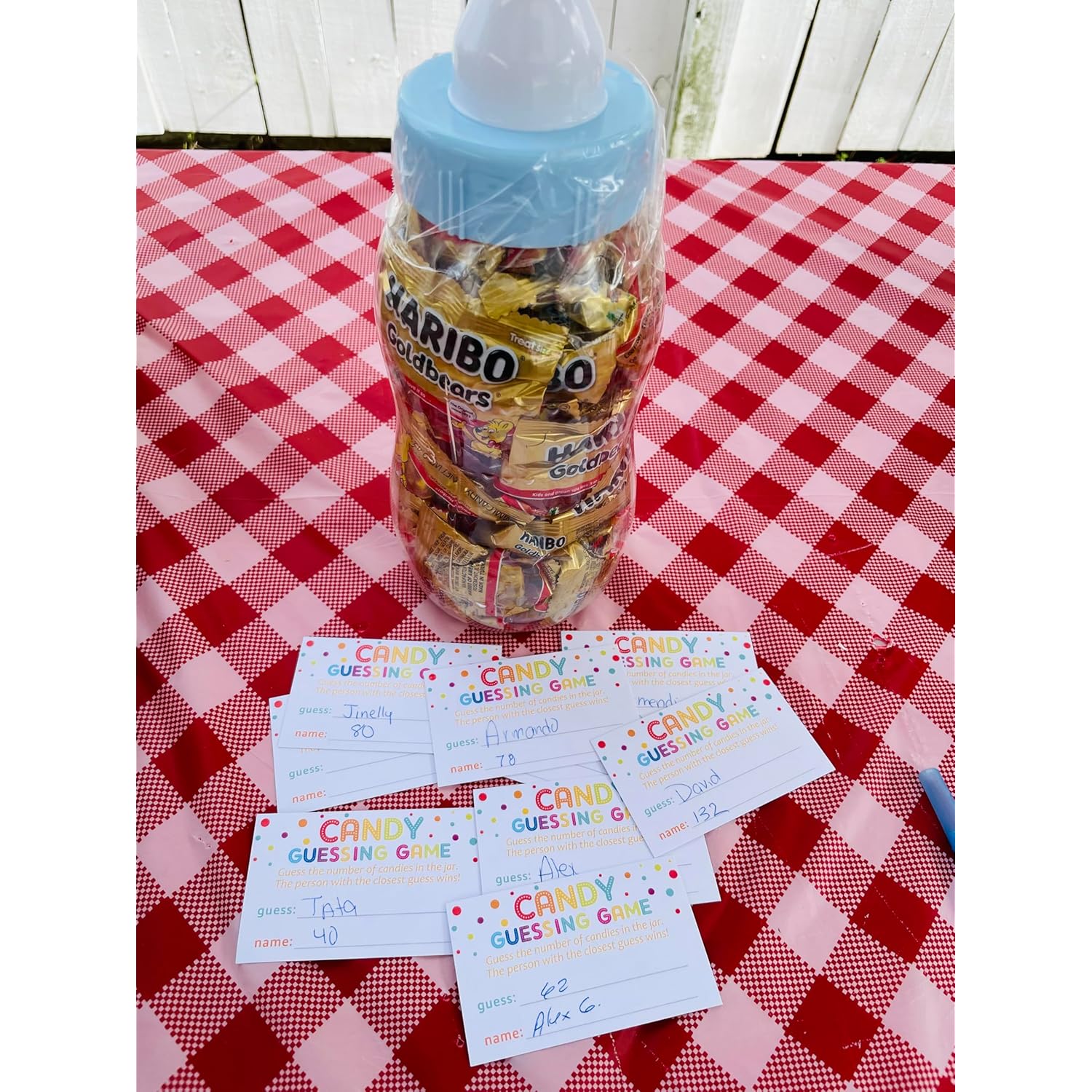 60 Candy Guessing Game Cards - Guess How Many In The Jar Game Tickets-Baby Shower Party Collection