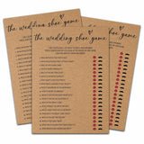 Rustic Kraft Wedding Games - Minimalist Bridal Shower & Engagement Party Decorations, 5" X 7" Double-Sided Cards (25 Pack) - A07