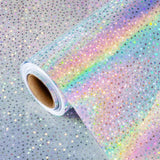 Silver Wrapping Paper Roll, Metallic Holographic Star Gift Wrap For Birthday, Valentines, Mothers Day, Graduation, Wedding, Fathers Day, Baby Shower, Christmas (17 In X 32.8 Ft)