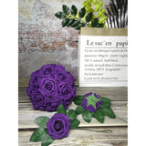 Artificial Flowers 50Pcs Real Looking Dark Purple Fake Roses With Stem For Diy Wedding Bouquets Centerpieces Party Baby Shower Home Decorations (Purple)