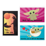 Hallmark Baby Yoda Mini Valentines Day Cards and Stickers for Kids School (18 Classroom Valentines with Envelopes), May the 4th