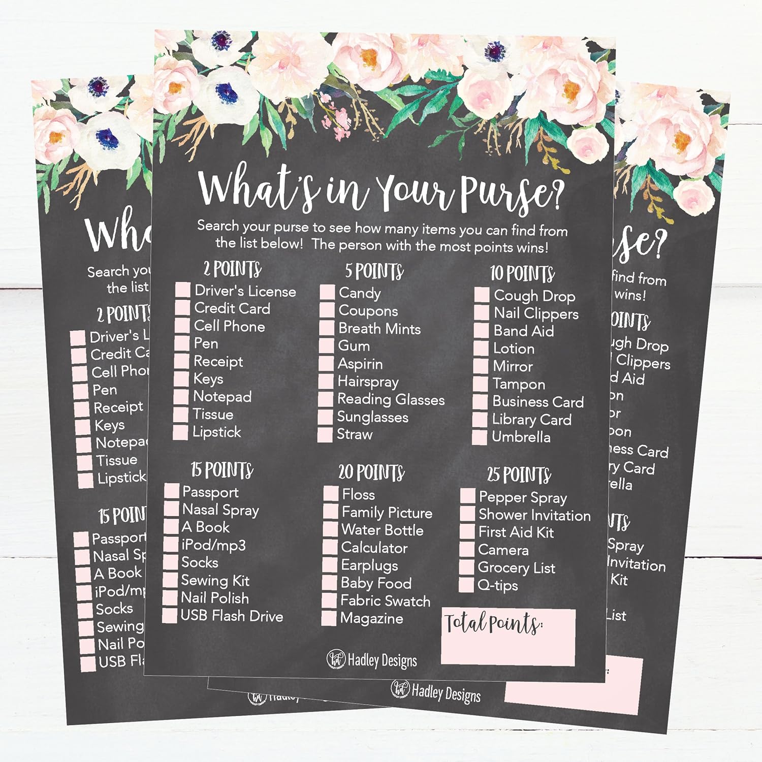Baby Shower Game Cards, Dark Gray And Peach, 25 Pieces, Easy To Write On, Ideal For Baby Shower, Engagement, Bachelorette Party, Bridal Shower, Anniversary, Wedding