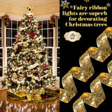 4 Pcs 79Ft Christmas Ribbon Lights Christmas Tree Decorations 240 Led Lights Fairy Lights Xmas Ribbon Battery Powered Op