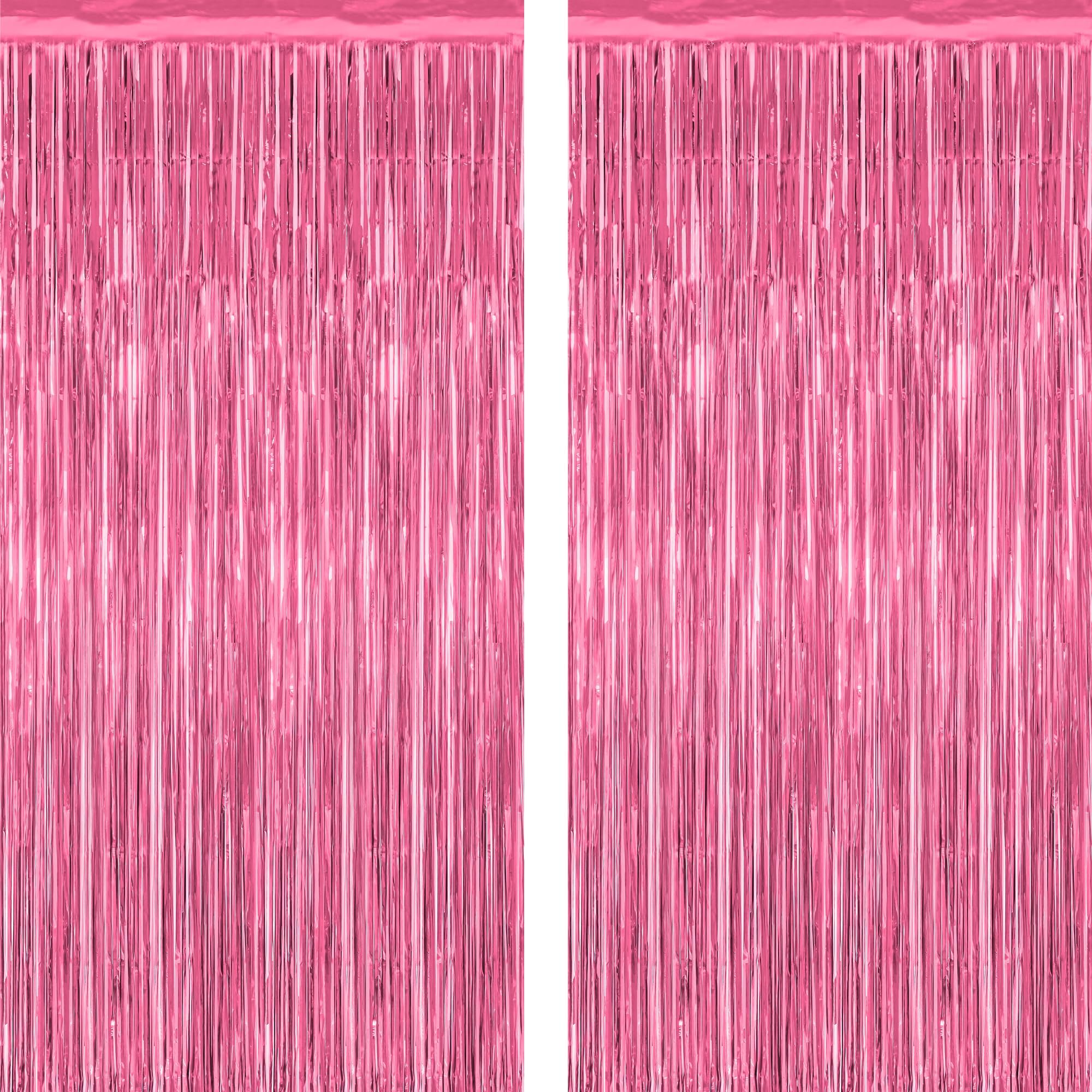 2 Pack Pink Party Decorations, 3.28 FT x 7.05 FT Pink Backdrop, Metallic Tinsel Backdrop Fringe Curtains Backdrop Curtains, Photo Backdrop Party Supplies Birthday Party Decorationsay Party Decorations