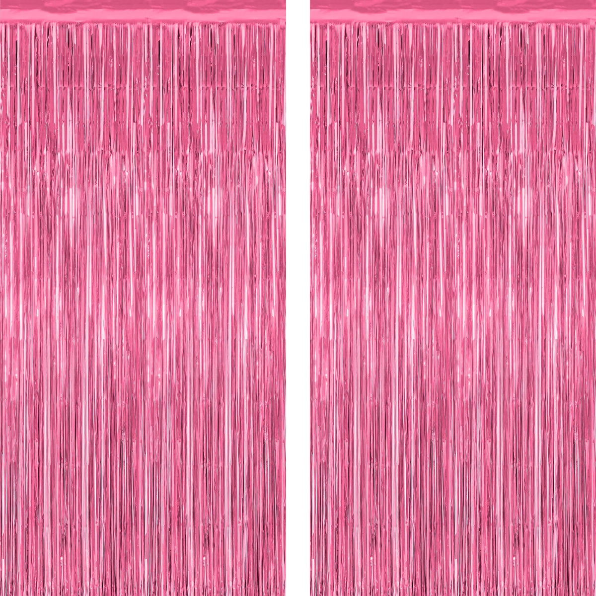 2 Pack Pink Party Decorations, 3.28 FT x 7.05 FT Pink Backdrop, Metallic Tinsel Backdrop Fringe Curtains Backdrop Curtains, Photo Backdrop Party Supplies Birthday Party Decorationsay Party Decorations