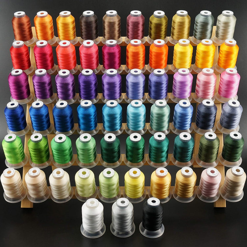 63 Brother Colors Polyester Embroidery Machine Thread Kit 500M (550Y) Each Spo