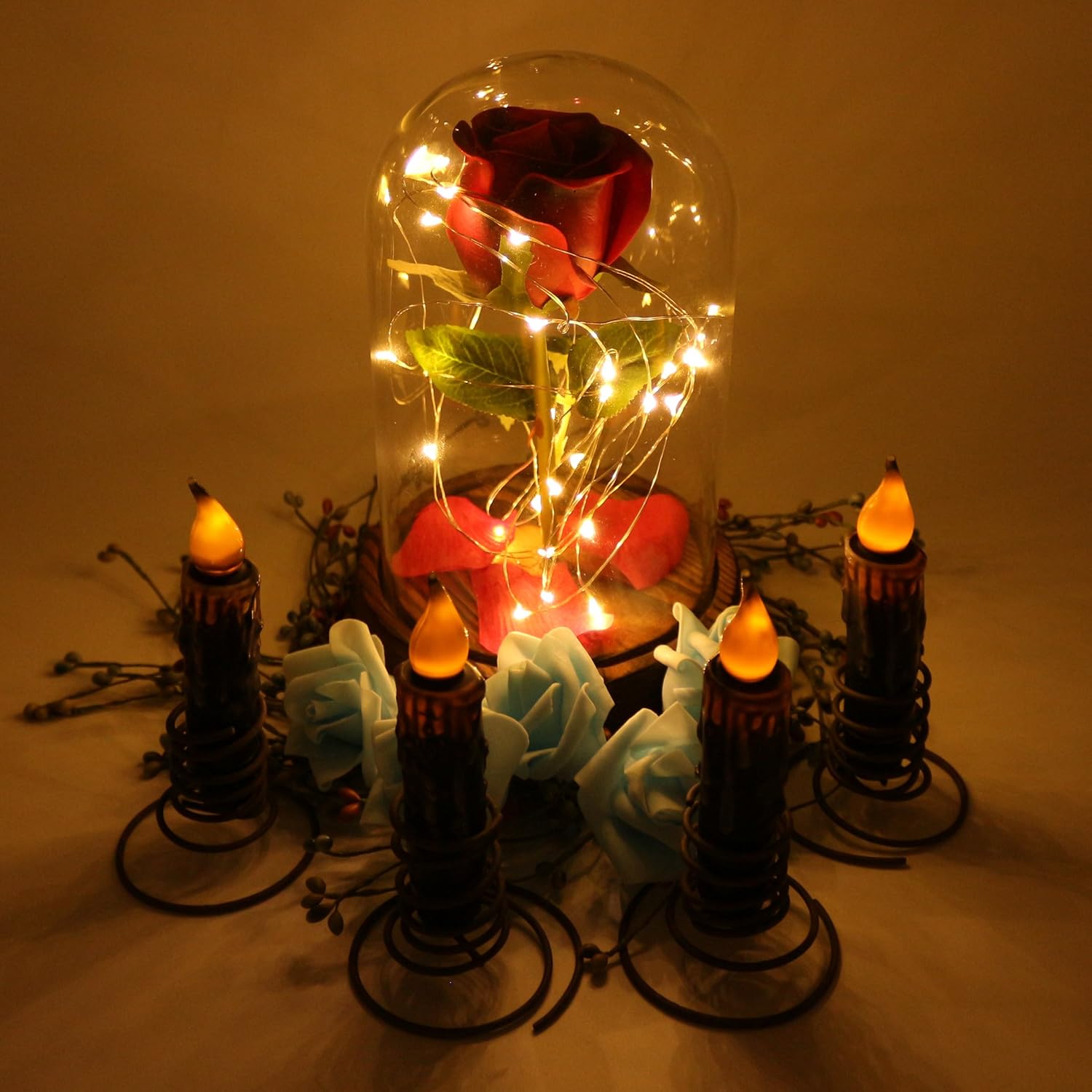 Real Wax Hand Dipped Battery Operated Led Timer Taper Candles Rustic Primitive Flameless Lights Décor, 4-3/4 Inch, Matt Black, 6 Pcs In A Package