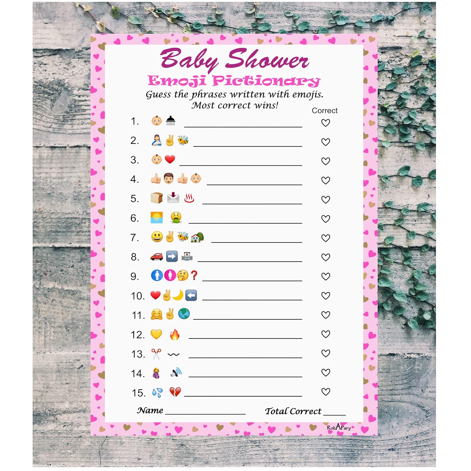 Baby Shower Emoji Pictionary Game, Pink For Girl, Baby Shower And Sprinkle Party Ideas, Play Pack Of 30 Cards 5”X7”. Made In Usa
