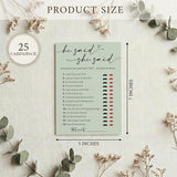 Bridal Shower Games, He Said She Said Game, 25Pcs Minimalist Sage Green Bridal Game Cards, Wedding Shower Games For Guests, Engagement Bachelorette Party Supplies