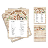 Baby Shower Games For Boys Or Girls - What'S In Your Purse Woodland Baby Shower Game - Safari Jungle Gender Reveal Party/Baby Bump Party Supplies Activities - Pack Of 30 Game Cards(C07)