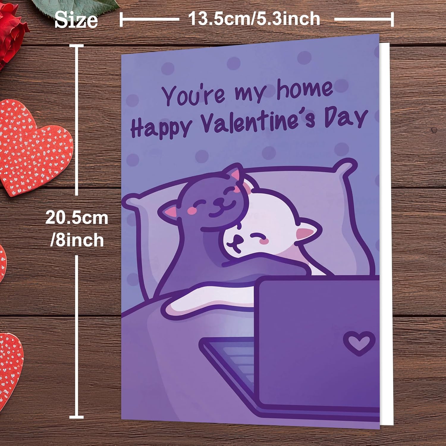 Valentines Day Card,Valentines Day Cards Gifts For Him Her,Valentines Day Card For Husband Wife Boyfriend Girlfriend Fiance Fiancee Men Women With Cute Cat Couples Design