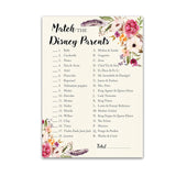 Boho Baby Shower Games Cartoon Parent Match — Pack Of 25 — Girl Bohemian Pink Floral, Match Famous Parents Fun Baby Shower Activity, Star Kids Match Game G400-Dpm