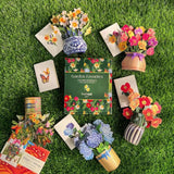 Pop Up Cards, Garden Favorites, 6 Inch Mini Sized Paper Flower Bouquet 3D Popup Greeting Cards, Birthday Card, Thank You Card, Blank Notecards & Envelopes, Pack Of 5