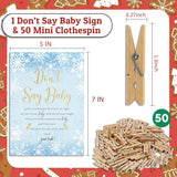 Don'T Say Baby Game, Christmas Baby Shower Game,Winter Baby Shower, 50 Wooden Clothespins And One Sign, Christmas Baby Shower Decorations, Winter Gender Reveal-Dsbb08
