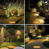 8 Pack 76 LED Solar Spot Lights 2 in 1 IP65 Waterproof Landscape Flood Lights Warm White