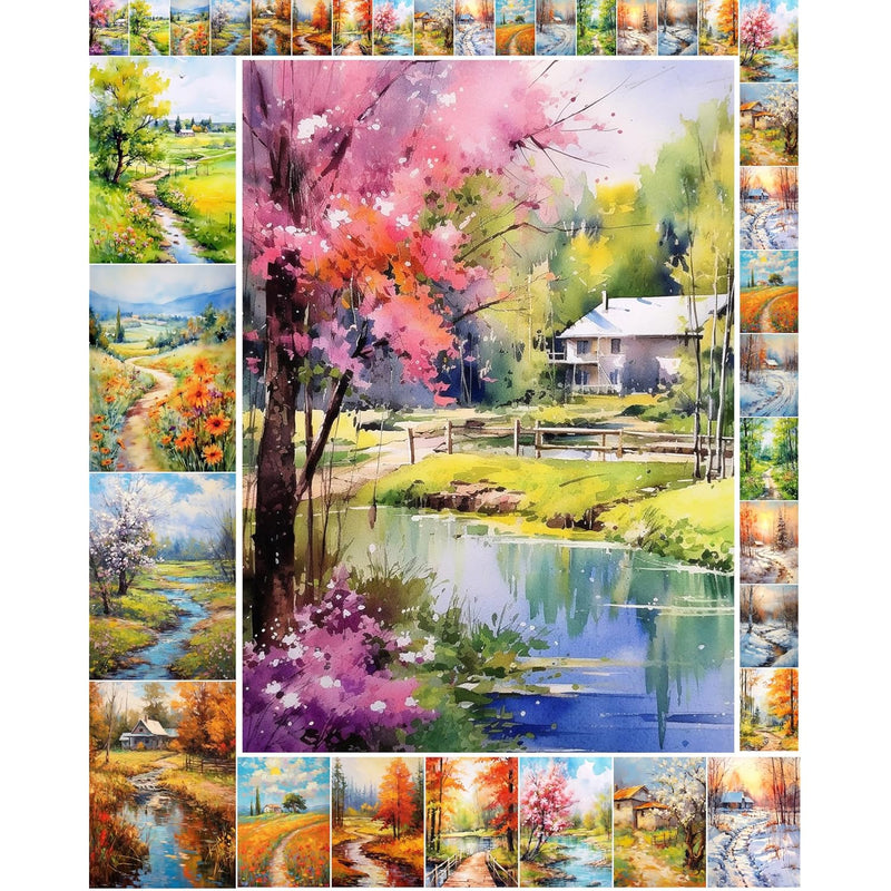 Decoupage Paper Pack (35 Sheets 6"X8") Bright Colourful Landscapes Of Forests