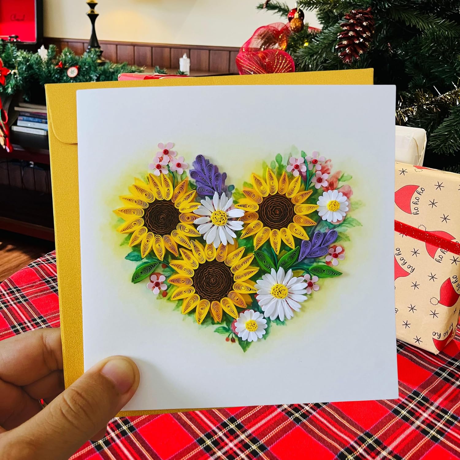Quilling Cards, Handmade Card, Quilled Cards, Birthday Card For Women, Birthday Card, Mother... Sunflowers And Daisy