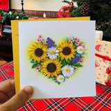 Quilling Cards, Handmade Card, Quilled Cards, Birthday Card For Women, Birthday Card, Mother... Sunflowers And Daisy