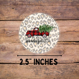 Freshie Christmas Holiday Cardstock Cutouts Rounds 2.5” In Random Mix | 24Pk| For Scented Aroma Beads Bake With Mold For Car Freshie Designs, Western, Santa Leopard Print, Cactus With Lights, Plaid