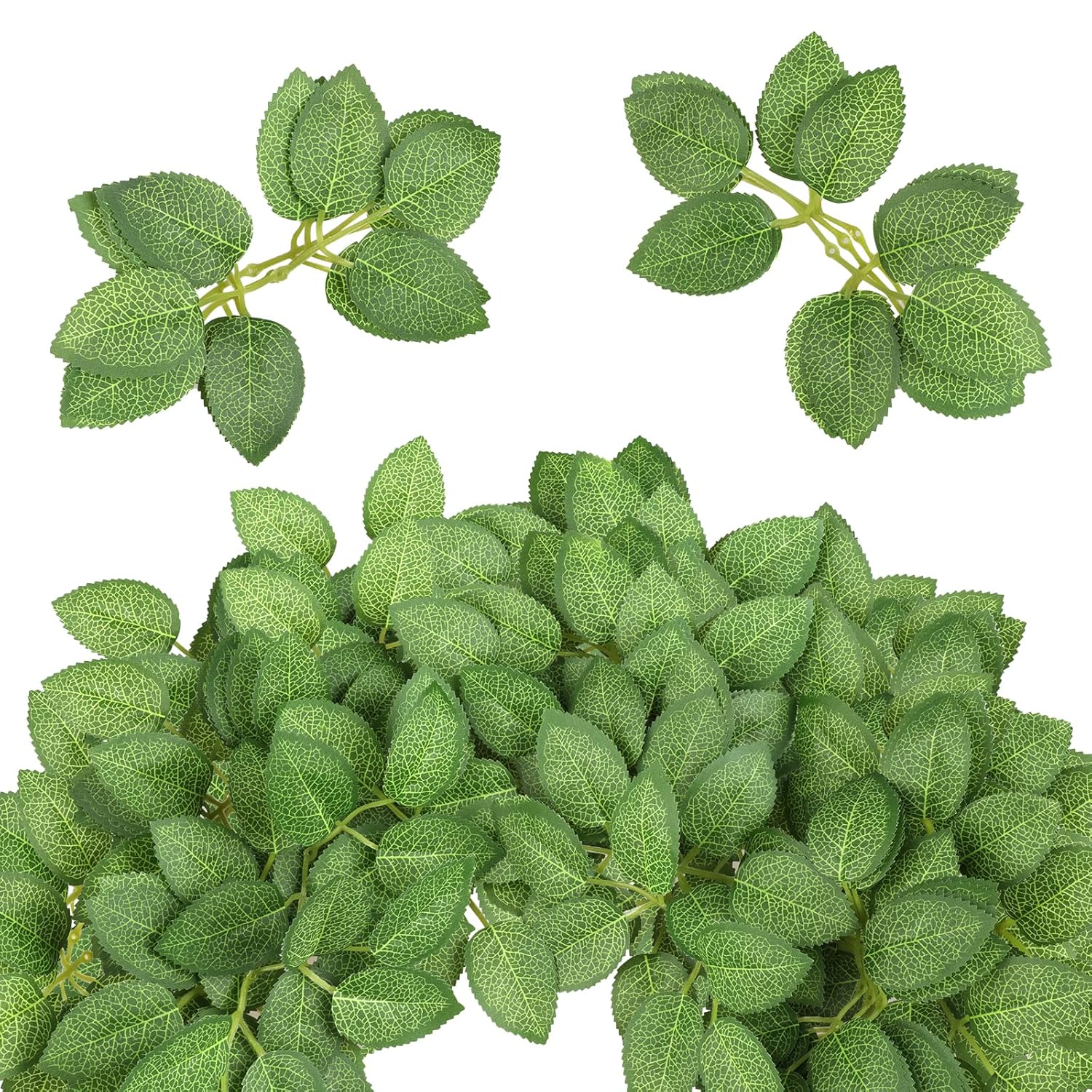 Artificial Roes Leaves 40Pcs Silk Greenery Fake Rose Flower Leaves For Diy Wedding Bouquets Centerpieces Arrangements Party Baby Shower Home Decorations