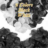 1200 Pcs Artificial Silk Rose Petals Black And White Rose Petals Flowers Decorations For Romantic Night Wedding Valentine Engagement Special Events